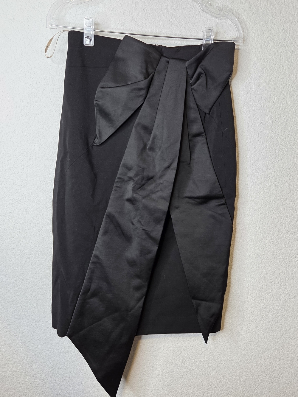 Karen Millen Elegant Black Bow-Front Pencil Skirt, Womens Size 8